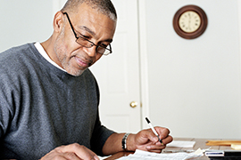 man at desk
