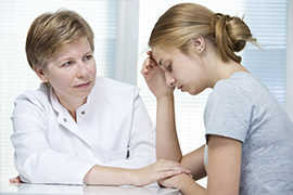 woman and doctor