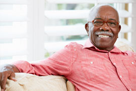 elderly man smiling