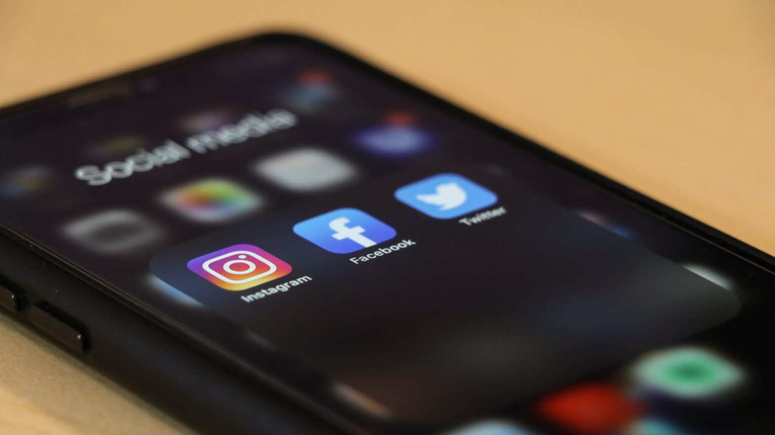 smart phone with social media apps