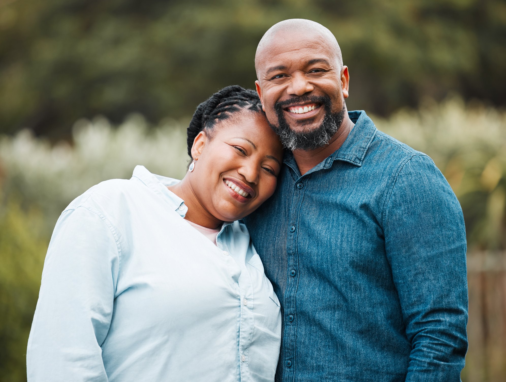 Shot of a mature couple together in their garden