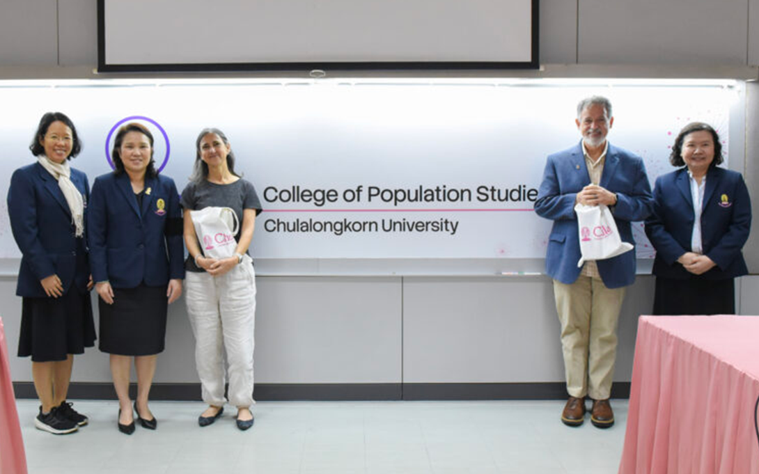 University of Michigan researchers William Axinn and Stephanie Chardoul with collaborators at Chulalongkorn University. Image credit: Chulalongkorn University.