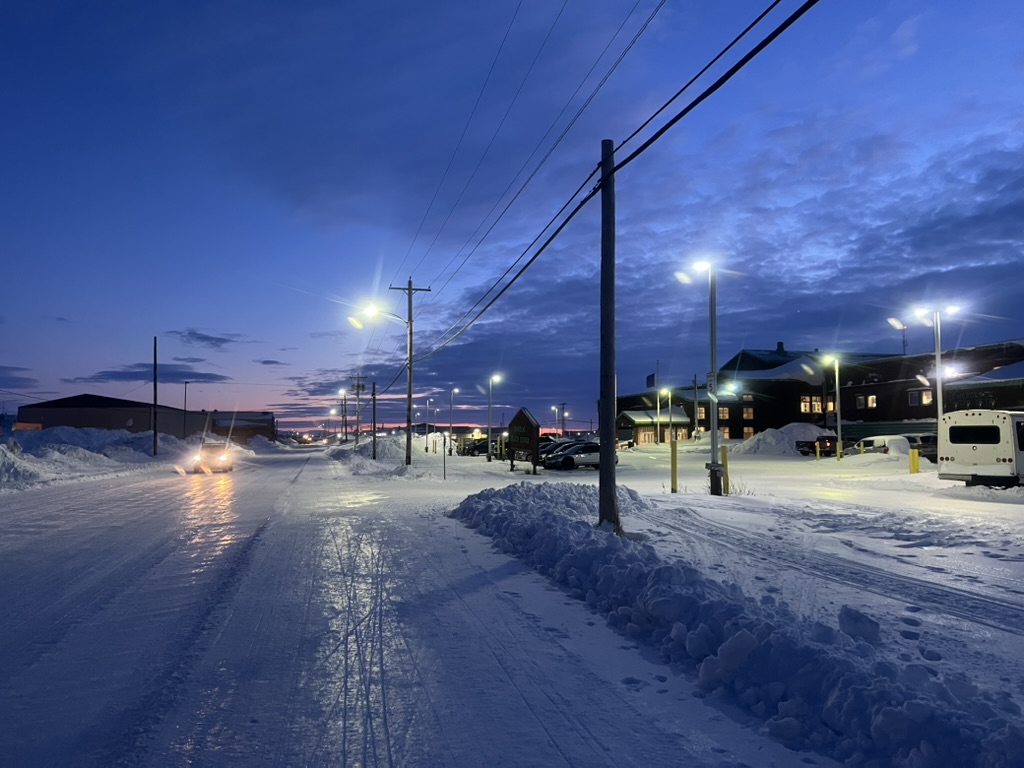 Snowy road in Alaska