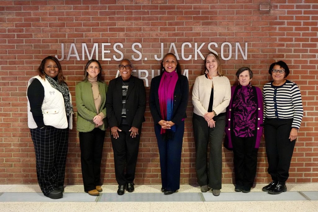 From left, Eyvonne Mixon, Shephanie Chardoul, Norma Reed, Deborah Robinson, Briana Mezuk, Toni Antonucci and Belinda Tucker of the NSAL team at ISR. Mixon and Reed were original interviewers in the 2001-03 study.