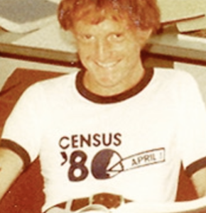 Ren Farley in an 1980 Census T-shirt